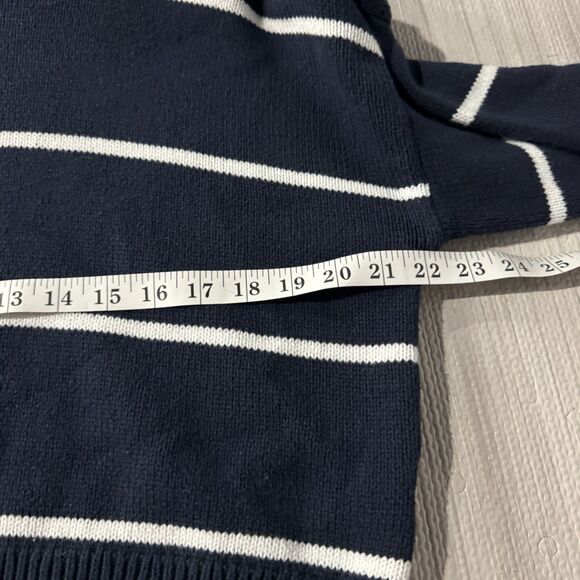 Hollister Women’s Easy Crew Sweater Navy Blue White Striped Size S - Picture 8 of 9